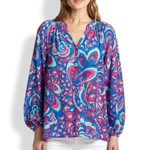 Lilly Pulitzer Elsa 100% silk blouse top
